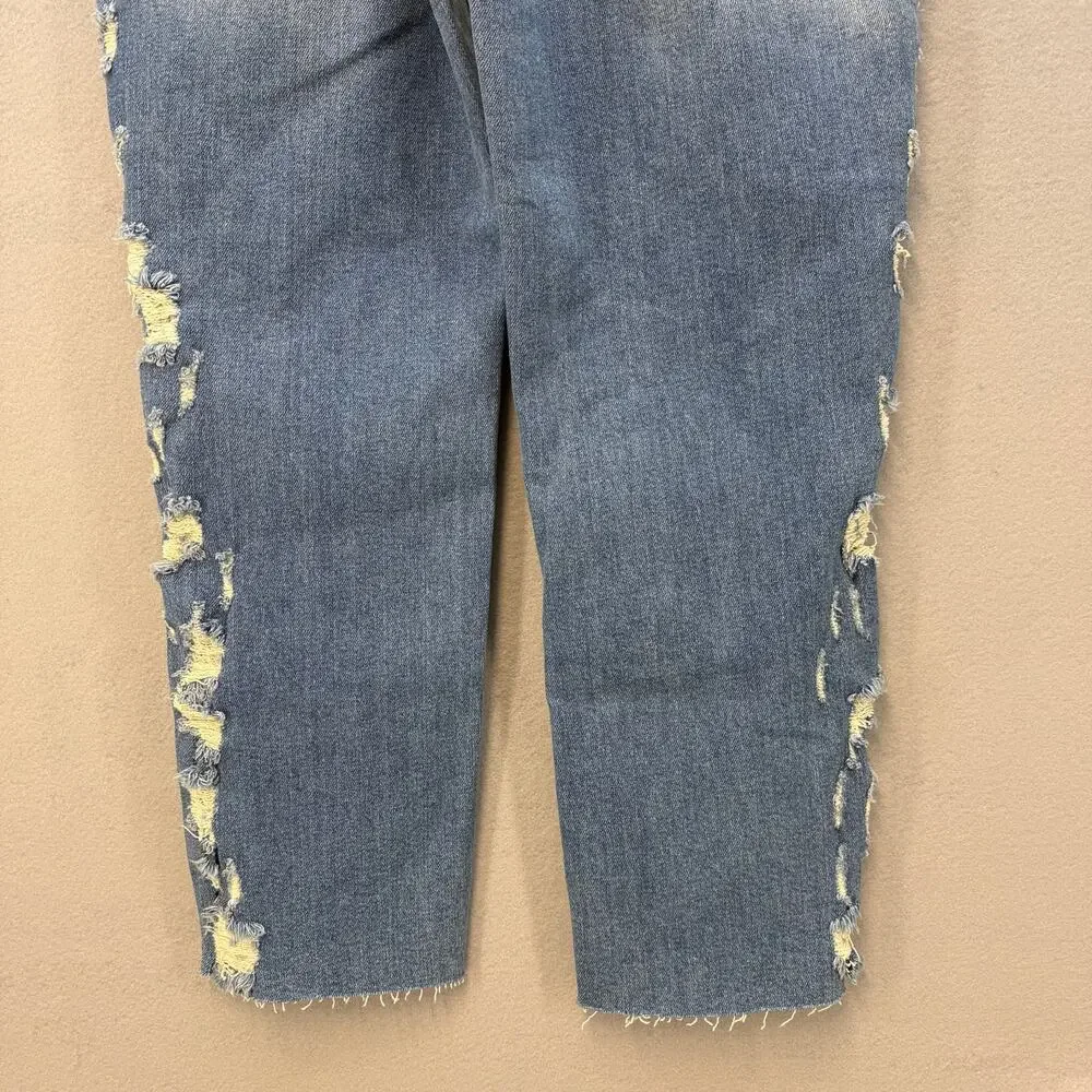 Judy Blue Jeans Women's 11/30 Blue Cropped Straight Leg High Waist NWT - Picture 4 of 14